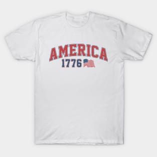 America Arched Varsity Font T-Shirt